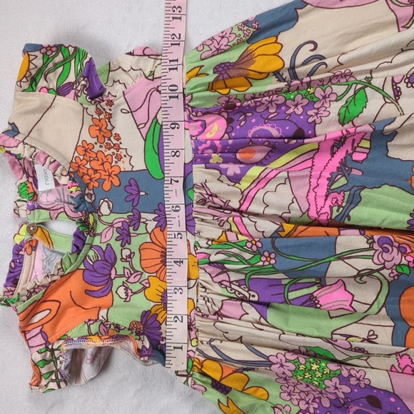 Next Direct Girls Cotton Short Sleeved Tiered Jersey Dress 5/6 (UK) - Picture 3 of 7